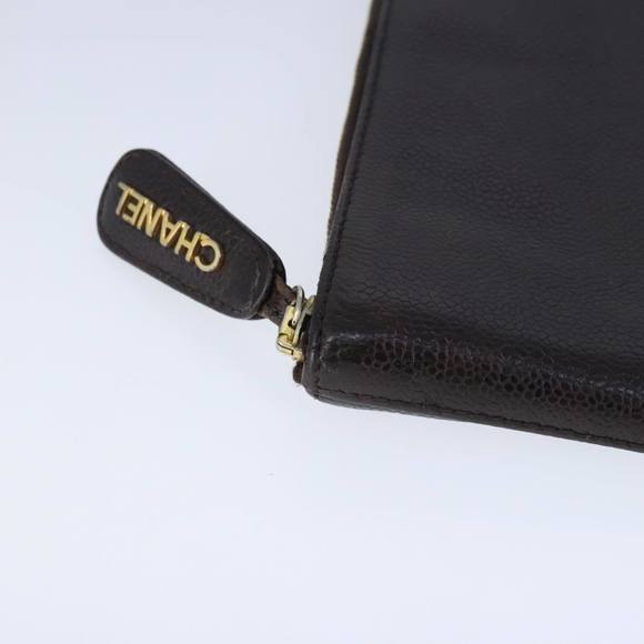 CHANEL Document Case Caviar Skin Brown CC Auth bs20232 - Picture 7 of 16